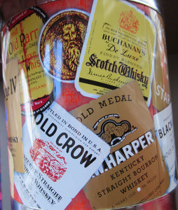 SCOTCH WHISKY Advertising Ice Bucket. Collectable 1960s Issue - with Whisky Advertisements Printed on the Outside. Lovely and clean