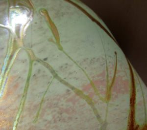 Siddy Langley British Studio Bowl Lustre Glass Bowl with Iridescent Gold Trails