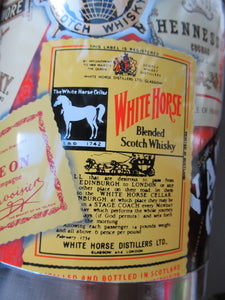SCOTCH WHISKY Advertising Ice Bucket. Collectable 1960s Issue - with Whisky Advertisements Printed on the Outside. Lovely and clean