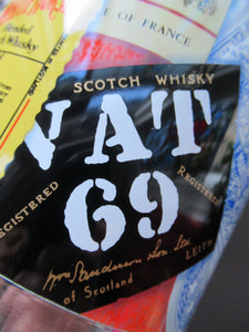 SCOTCH WHISKY Advertising Ice Bucket. Collectable 1960s Issue - with Whisky Advertisements Printed on the Outside. Lovely and clean