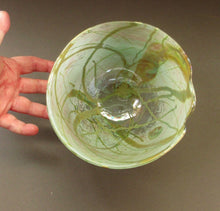 Load image into Gallery viewer, Siddy Langley British Studio Bowl Lustre Glass Bowl with Iridescent Gold Trails
