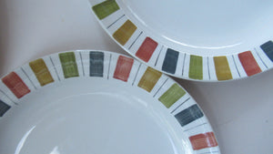 Vintage 1960s Set of Six Jessie Tait Hand Painted Mexicana Dessert Plates