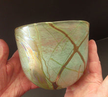 Load image into Gallery viewer, Siddy Langley British Studio Bowl Lustre Glass Bowl with Iridescent Gold Trails
