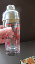 Load image into Gallery viewer, Vintage 1970s Italian Glass Cocktail Shaker. Original Box with Cocktail Recipes Printed on the Glass Shaker 
