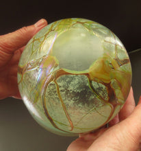 Load image into Gallery viewer, Siddy Langley British Studio Bowl Lustre Glass Bowl with Iridescent Gold Trails
