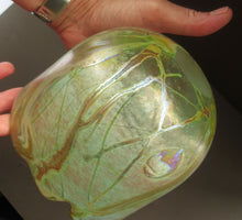 Load image into Gallery viewer, Siddy Langley British Studio Bowl Lustre Glass Bowl with Iridescent Gold Trails
