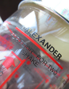 Vintage 1970s Italian Glass Cocktail Shaker. Original Box with Cocktail Recipes Printed on the Glass Shaker 
