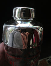 Load image into Gallery viewer, Vintage 1970s Italian Glass Cocktail Shaker. Original Box with Cocktail Recipes Printed on the Glass Shaker 
