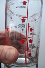 Load image into Gallery viewer, Vintage 1970s Italian Glass Cocktail Shaker. Original Box with Cocktail Recipes Printed on the Glass Shaker 
