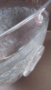 Largest Kjell Engman Kosta Boda Fossil Glass Vase. Swedish Art Glass