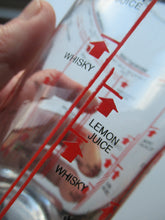 Load image into Gallery viewer, Vintage 1970s Italian Glass Cocktail Shaker. Original Box with Cocktail Recipes Printed on the Glass Shaker 

