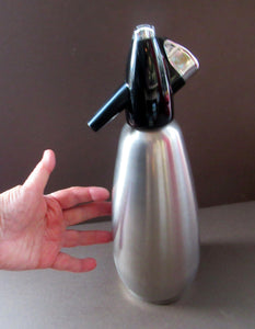 Stylish Vintage 1960s Brushed Stainless Steel SPARKLETS Soda Syphon
