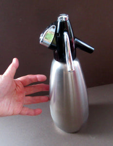 Stylish Vintage 1960s Brushed Stainless Steel SPARKLETS Soda Syphon