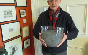 Largest Kjell Engman Kosta Boda Fossil Glass Vase. Swedish Art Glass