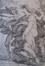 Load image into Gallery viewer, ANTIQUE PRINT.  Original Etching by Alexander Runciman. The Landing of Saint MargaretOriginal Alexander Runciman Etching The Landing of Saint Margaret 
