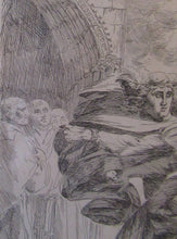 Load image into Gallery viewer, ANTIQUE PRINT.  Original Etching by Alexander Runciman. The Landing of Saint Margaret
