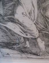 Load image into Gallery viewer, ANTIQUE PRINT.  Original Etching by Alexander Runciman. The Landing of Saint Margaret

