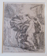 Load image into Gallery viewer, ANTIQUE PRINT.  Original Etching by Alexander Runciman. The Landing of Saint Margaret
