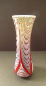Vintage Okra Vase British Studio Glass by David Barras