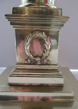 Load image into Gallery viewer, LARGE ANTIQUE Brass Column Lamp with Stepped Plinth Base &amp; Corinthian Capital. WORKING
