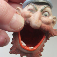 Load image into Gallery viewer, Antique Scahfer Vater Miniature ASh Tray Grinning Man or Sailor
