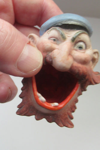 Antique Scahfer Vater Miniature ASh Tray Grinning Man or Sailor