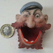 Load image into Gallery viewer, Antique Scahfer Vater Miniature Ash Tray Grinning Man or Sailor
