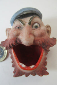 Antique Scahfer Vater Miniature Ash Tray Grinning Man or Sailor