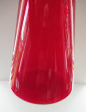 Load image into Gallery viewer, TALL Ruby Red Glass GENIE Vase with Original Hollow Hand Blown Stopper
