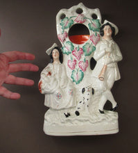 Load image into Gallery viewer, Staffordshire Flatback Watchholder Watch Holder. Couple at a Fruiting Bough
