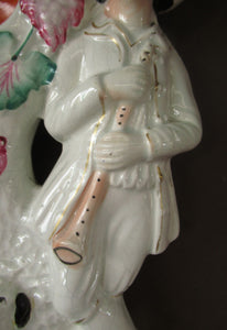 Staffordshire Flatback Watchholder Watch Holder. Couple at a Fruiting Bough