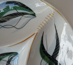 Vintage 1950s ITALIAN POTTERY Serving Platter - with Hand Painted Organic Design 