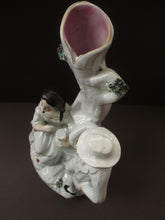Load image into Gallery viewer, Antique Victorian Spill Vase. Man and Woman Drinking Beside a Tree
