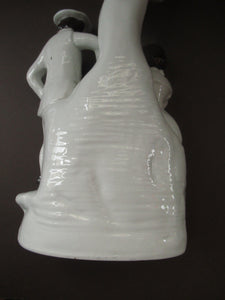 Antique Victorian Spill Vase. Man and Woman Drinking Beside a Tree