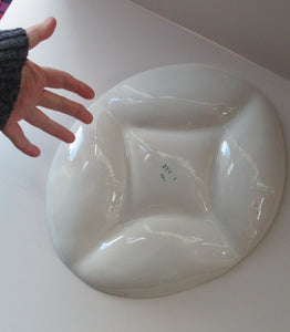 Vintage 1950s ITALIAN POTTERY Serving Platter - with Hand Painted Organic Design 