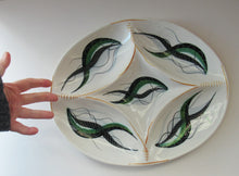 Load image into Gallery viewer, LARGE Vintage 1950s ITALIAN POTTERY Serving Platter - with Hand Painted Organic Design
