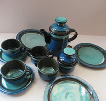 Load image into Gallery viewer, Vintage 1960s West German Waku Stoneware Pottery Bachelor Tea for Two Teaset
