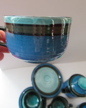 Load image into Gallery viewer, Vintage 1960s West German Waku Stoneware Pottery Bachelor Tea for Two Teaset
