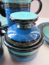 Load image into Gallery viewer, Vintage 1960s West German Waku Stoneware Pottery Bachelor Tea for Two Teaset
