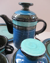Load image into Gallery viewer, Vintage 1960s West German Waku Stoneware Pottery Bachelor Tea for Two Teaset

