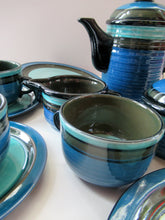 Load image into Gallery viewer, Vintage 1960s West German Waku Stoneware Pottery Bachelor Tea for Two Teaset
