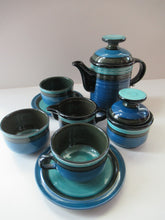Load image into Gallery viewer, Vintage 1960s West German Waku Stoneware Pottery Bachelor Tea for Two Teaset

