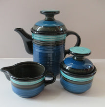 Load image into Gallery viewer, Vintage 1960s West German Waku Stoneware Pottery Bachelor Tea for Two Teaset
