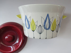 Norwegian Flamingo TULIPAN  Lidded Serving Dish. Inger Waage
