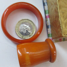 Load image into Gallery viewer, Art Deco Genuine Amber Bakelite Breakfast Set in Original Presentation Box
