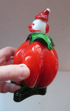Load image into Gallery viewer, Vintage 1980s Murano Red Tomato Shape Glass Clown
