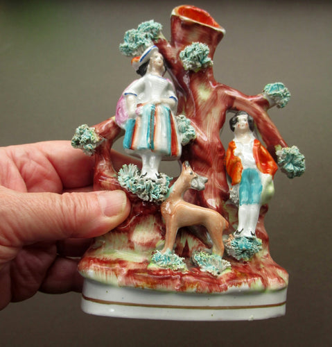 Miniature Antique Figurine with Deer Victorian