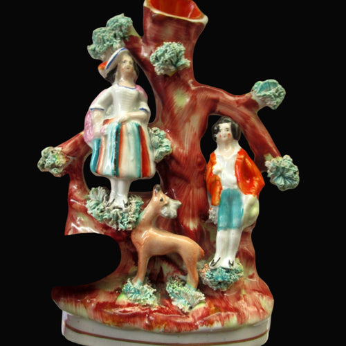 Miniature Antique Figurine with Deer Victorian