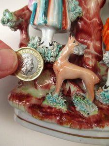 Miniature Antique Figurine with Deer Victorian