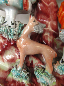 Miniature Antique Figurine with Deer Victorian